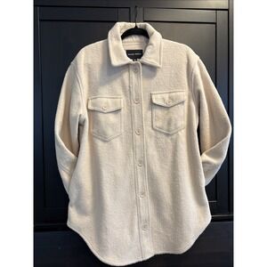 Hilary Radley's‎ Stylish And Versatile Outerwear Relaxed Fit Shacket Cream M